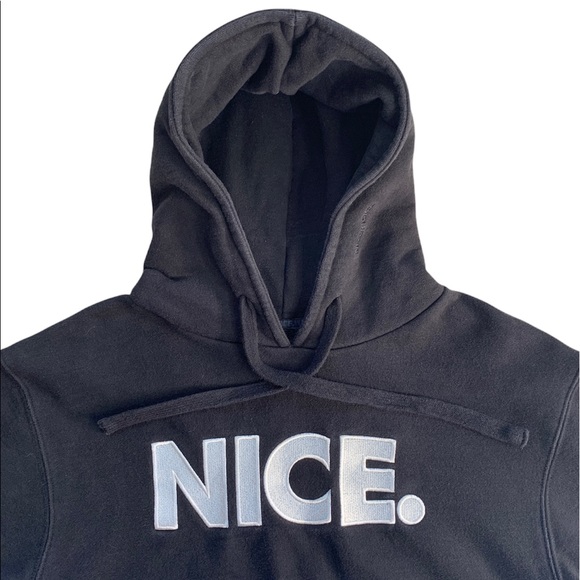 NICEKICKS Men‘s Size Small NICE. Logo Hoodie Black - Picture 4 of 13